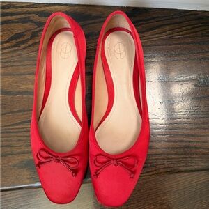 PORTE & PAIRE
Bow-embellished satin ballet flats